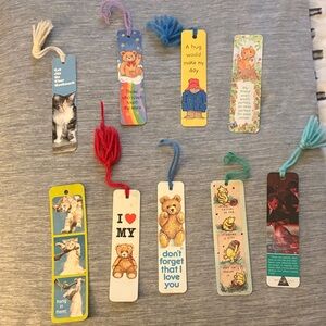 Vintage 1980’s Colorful Pet-Themed Bookmarks Set. Paddington, Winnie the Pooh.